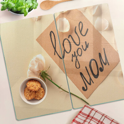 Planche à découper en verre L'amour et les fleurs