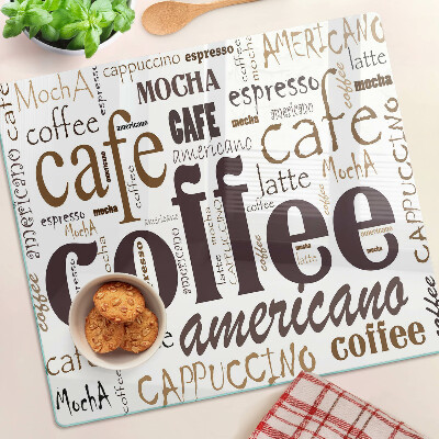 Planche à découper verre Café et boissons à base de café