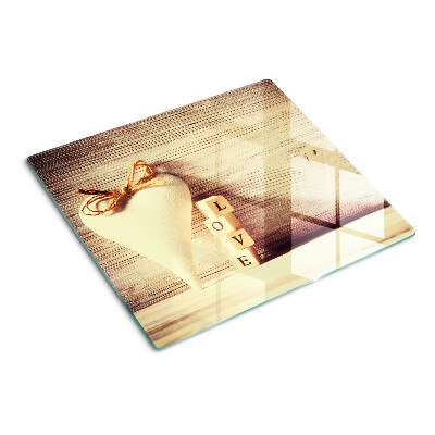 Planche à découper en verre L'amour et le cœur