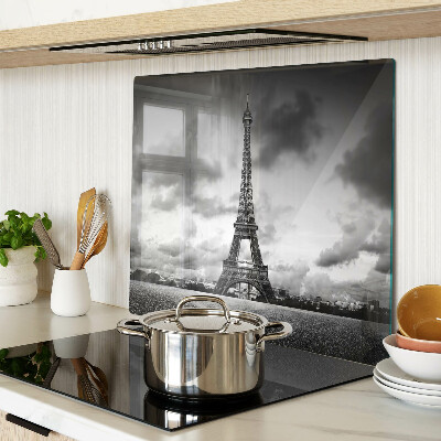 Planche à découper verre La Tour Eiffel en noir et blanc