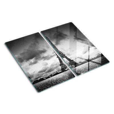 Planche à découper verre La Tour Eiffel en noir et blanc