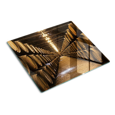 Planche à découper verre Intérieur d'une cave avec des barriques