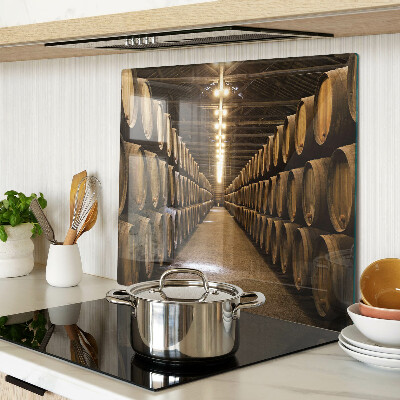 Planche à découper verre Intérieur d'une cave avec des barriques