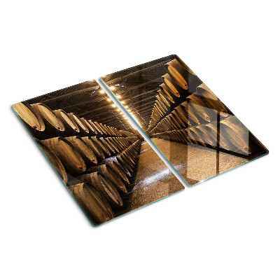 Planche à découper verre Intérieur d'une cave avec des barriques