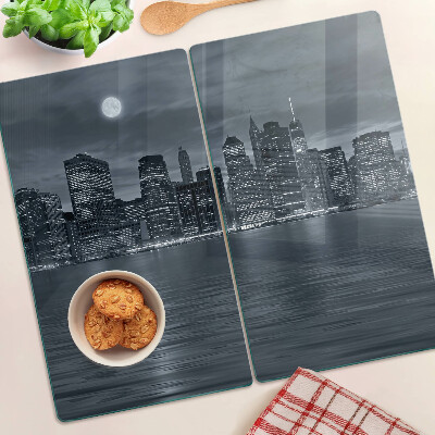 Planche à découper en verre Panorama de la ville de nuit