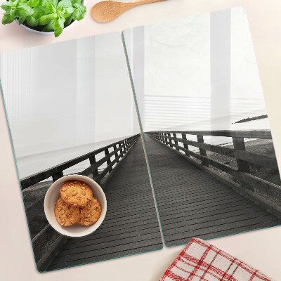 Planche à découper en verre Jetée en bois au-dessus de l'eau