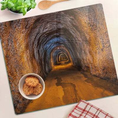 Planche à découper verre Tunnel dans la grotte avec éclairage