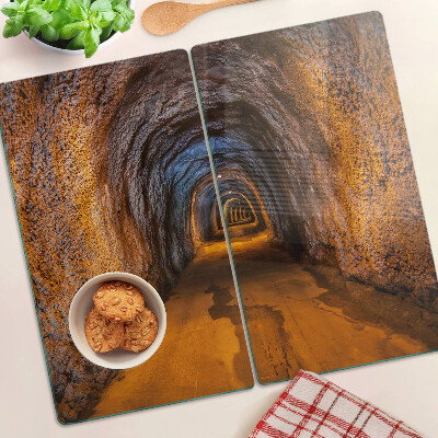 Planche à découper verre Tunnel dans la grotte avec éclairage