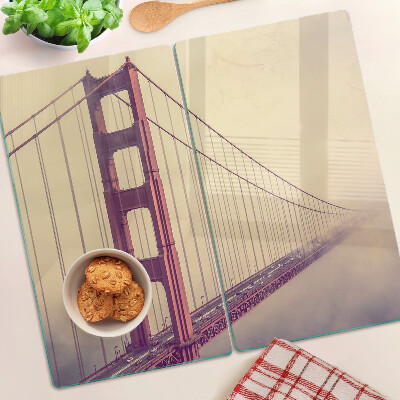 Planche à découper verre Pont du Golden Gate d'époque