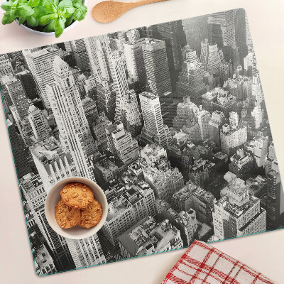 Planche à découper verre Une vue plongeante sur la ville
