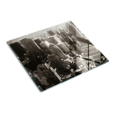 Planche à découper en verre Panorama de la ville dans les tons de noir et blanc
