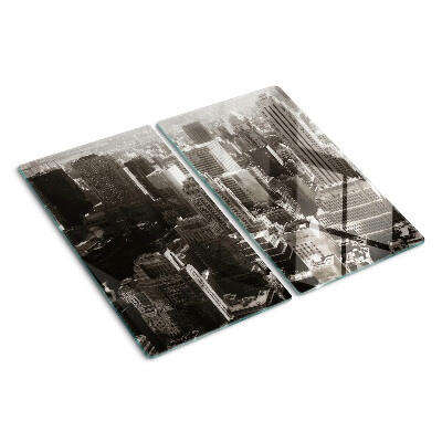 Planche à découper en verre Panorama de la ville dans les tons de noir et blanc