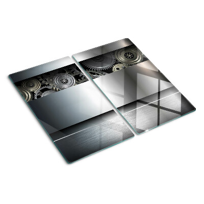 Planche à découper verre Engrenages mécaniques et surfaces métalliques