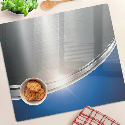Planche à découper verre Effet métallique avec des accents bleus