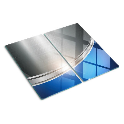 Planche à découper verre Effet métallique avec des accents bleus