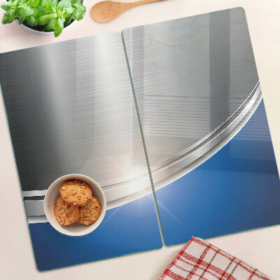 Planche à découper verre Effet métallique avec des accents bleus