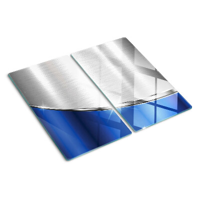 Planche à découper verre Motif métallique avec des accents bleus