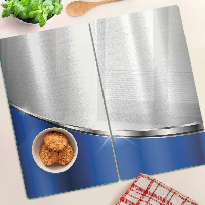 Planche à découper verre Motif métallique avec des accents bleus