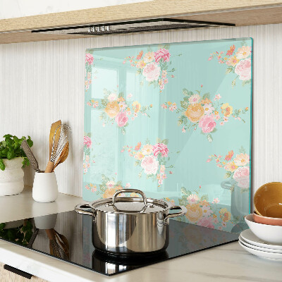 Planche à découper verre Motif floral aux couleurs pastel