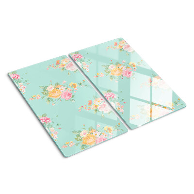 Planche à découper verre Motif floral aux couleurs pastel