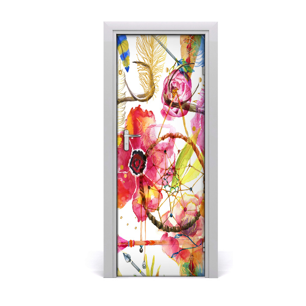 Autocollant de porte Le style de fleurs