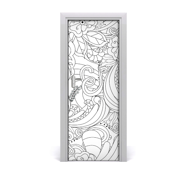 Autocollant de porte Zentangle de fond