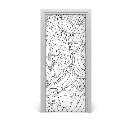 Autocollant de porte Zentangle de fond