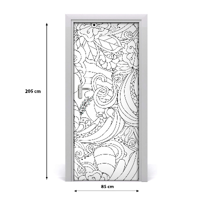 Autocollant de porte Zentangle de fond