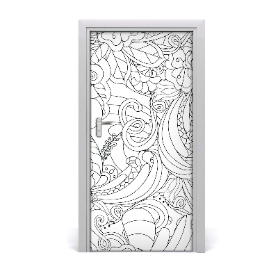 Autocollant de porte Zentangle de fond