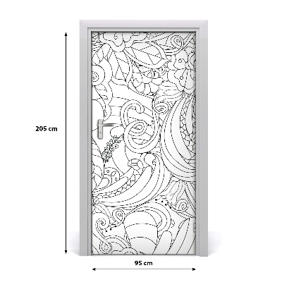 Autocollant de porte Zentangle de fond