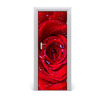 Sticker de porte Rose rouge
