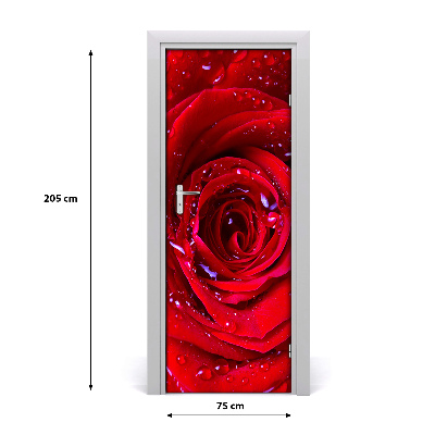 Sticker de porte Rose rouge