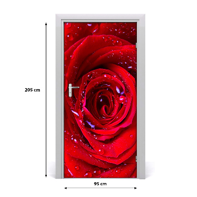 Sticker de porte Rose rouge