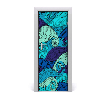 Stickers porte interieur Vagues abstraites