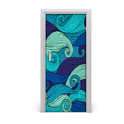 Stickers porte interieur Vagues abstraites