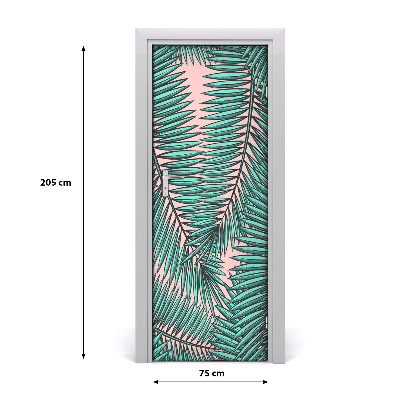 Autocollant de porte Feuilles de palmier