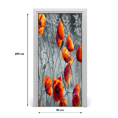 Sticker de porte Coquelicots fleurs sauvages