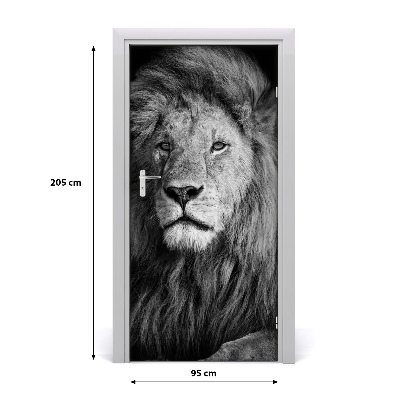 Sticker porte Portrait d'un lion