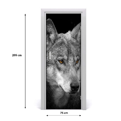 Sticker porte Portrait du loup