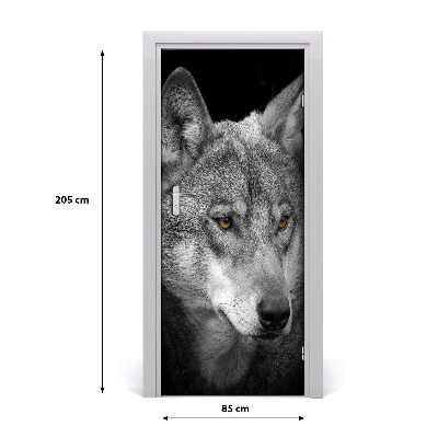 Sticker porte Portrait du loup