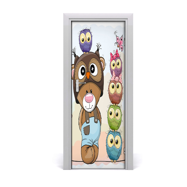 Sticker de porte Ours et owl