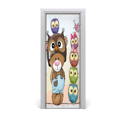 Sticker de porte Ours et owl