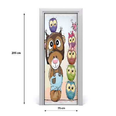 Sticker de porte Ours et owl