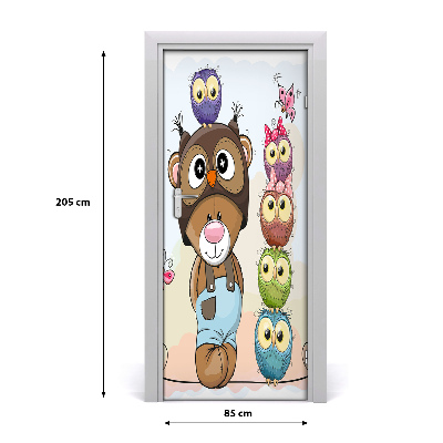 Sticker de porte Ours et owl