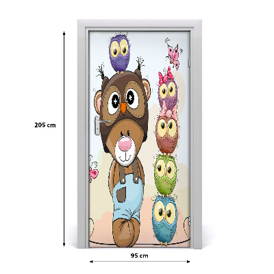 Sticker de porte Ours et owl