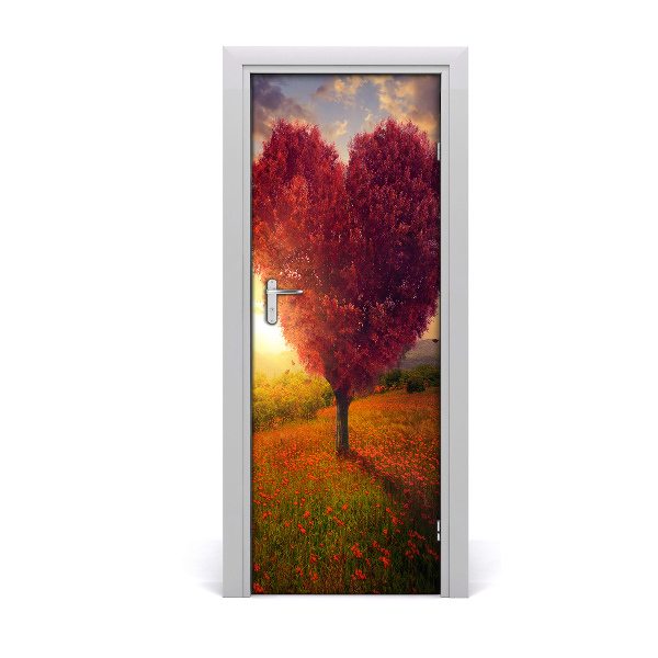 Autocollant de porte Arbre de coeur