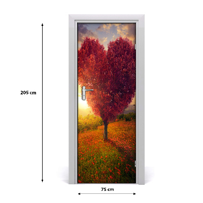 Autocollant de porte Arbre de coeur