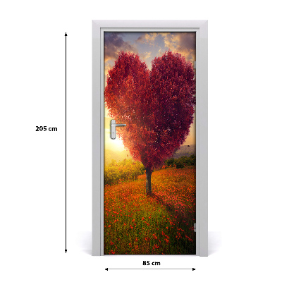 Autocollant de porte Arbre de coeur