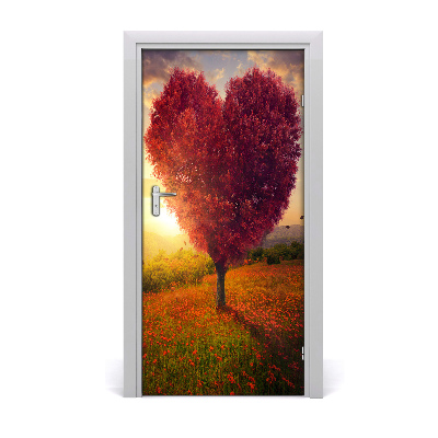 Autocollant de porte Arbre de coeur