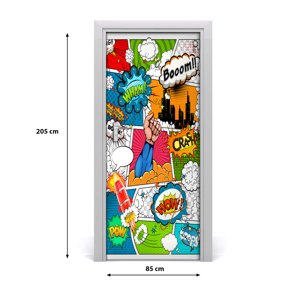 Tulup Autocollant de porte 75x205 cm autocollant - Formule paroi Folk